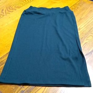 HALARA Women SMALL Skirt Long New Casual DARK GREEN  Work Ribbed Rib FOREST
